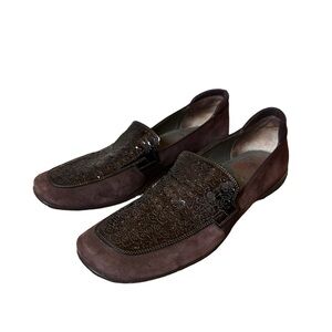 Women’s Sesto Muecci real leather and suede loafers size 10 narrow